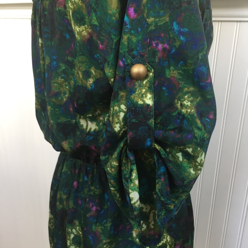 Mimi Chica Dk Green Watercolor Floral Dress - XS - Picture 5 of 7